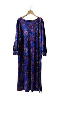 Abrigo de Colección Sears Años 90 Bata Pullover Contemporáneo Paisley Terciopelo Bolsillos US-L Foto 1 de 4