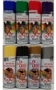 LACA PARA EL CABELLO COLOR 85 GRAMOS ROJO VERDE AZUL PÚRPURA NEGRO PLATA RUBIO DORADO - Imagen 1 de 18