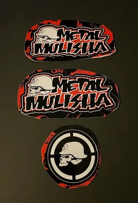 LOTE DE ADESIVOS DE METAL MULISHA FEITO NOS EUA CARRO JANELA CAVEIRA CAPACETE BMX ATV CARRO - Imagem 1 de 2