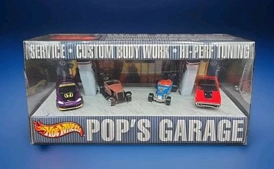 2001 Hot Wheels Pop's Garage 4 Cars Deuce Roadster, 71 Plymouth, Honda, Hooligan - Image 1 of 4