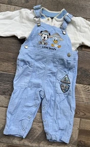 Mono de pana vintage Disney Babies Mickey Donald Scouts con camisa 18 meses - Imagen 1 de 7