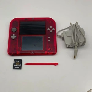 CONSOLE NINTENDO 2DS ROSSO TRASPARENTE + 4GB + PENNINO + CARICATORE - TESTATO - Imagen 1 de 13