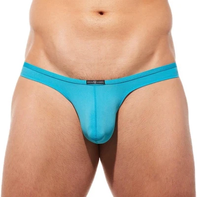 Gregg Homme Yoga Thong Aqua men pouch underwear string 8-way stretch - Image 1 of 4