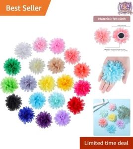 20 Pcs Dog Collar Bow Tie Chiffon Flowers 4" Soft Pet Accessories Grooming - Picture 1 of 9