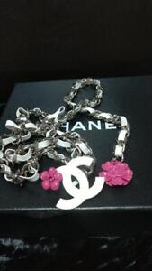 Chanel Vintage Pink Camellia CC Chain Belt No.60671