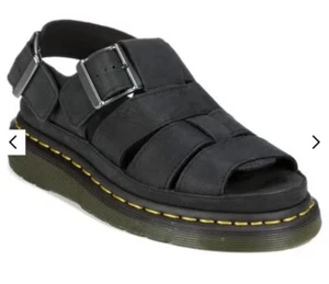 Dr Martens Flash Gladiator Sandals UK 8 EU42 Black Leather Unisex - Picture 1 of 11