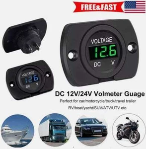 LED Digital Display Voltmeter Car Motorcycle Voltage Volt Gauge Panel Meter 12V - Picture 1 of 15