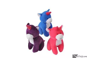 Sitting Magical Unicorn Stuffed Toy Girl 6" Polyester Plush Animal, Blue - Picture 1 of 1