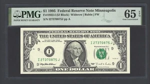 United States-Federal Reserve 1 Dollar 1995 Fr#1922-I (IJ Block) UNC Grade 65 - Picture 1 of 2
