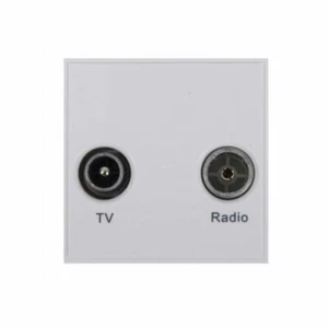 Placa frontal blanca de TV/Radio diplexada triax 304258 - Imagen 1 de 3