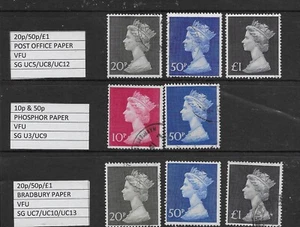 1971 Specialised Machin collection HIGH VALUES PAPER/PHOS VARIATIONS VFU (35) - Picture 1 of 1
