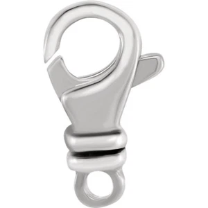 12mm 14k Pequeño Oro Blanco Sólido Giratorio Langosta Broche RODIO Italia - Imagen 1 de 3