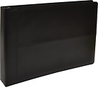 7 Ring Executive Check Binder with Zipper Pouch, Black Textured Premium Leathere