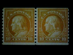 US 497 10 Cent Franklin Org gelb P10V UnWm Paar sehr guter Erhaltungszustand MOGNH ScCV 85 $ PO frisch! - Bild 1 von 2