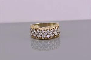 Anillo Affinity Oro Plata Esterlina Circonita Cúbica Racimo Caña Banda 925 Talla: 8.5 - Imagen 1 de 8