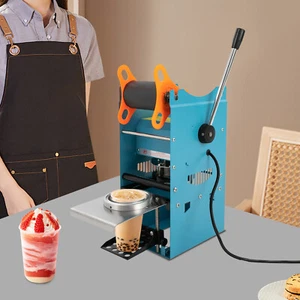 Blau Manuelle Tassenverschließmaschine 110V Tassenverschließmaschine für Milchtee 300W - Bild 1 von 20