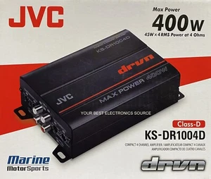 NEW JVC KS-DR1004D Compact 4-Channel Marine/Motorsports Amplifier — 45W RMS x 4 - Picture 1 of 1