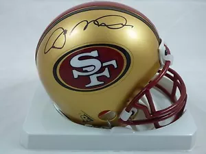 Mini casco firmato Joe Montana HOF San Francisco 49ers Riddell con prova di foto - Foto 1 di 11