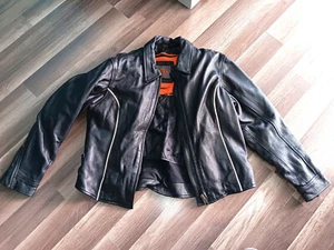 UNIK Bikerjacke Damen Gr. 2XL schwarz Leder, herausnehmbares Innenfutter. - Bild 1 von 24