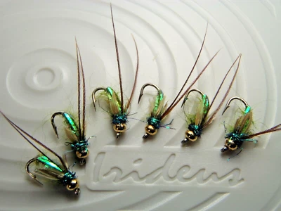 Irideus Caddis Olive GPS Custom Fly Feather River trout fish steelhead flies