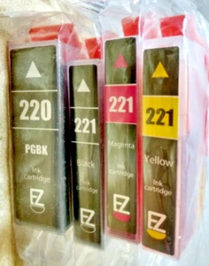 PGI220 CLI-221 Ink Cartridges for Canon PGI-220 CLI-221,(PGB,B,M,Y), 4/Pack - Picture 1 of 6
