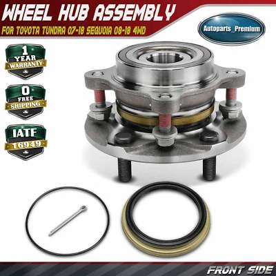 Conjunto de cojinete de cubo de rueda delantera para Toyota Tundra 07-18 Sequoia 2008-2018 4x4 Foto 1 de 4