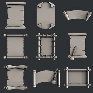 3d STL models for CNC, Artcam, Aspire, set scroll - Picture 1 of 10