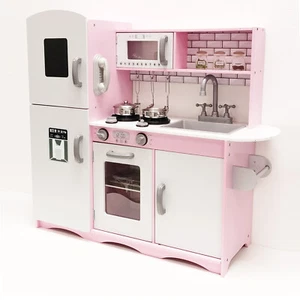 M2S Kids Wooden Play Kitchen Pretend Play Utensils Toys Cooking Role Play Set - Picture 1 of 10