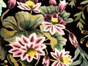 DESIGNERS GUILD IKEBANA VELLUTO CIOCCOLATO TESSUTO FLOREALE 53" x 10" 1m35cm x 25cm - Foto 1 di 5