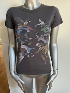 Junk food T Shirt Ladies Superheroes Size M Approx UK 10.