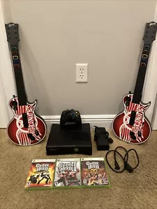 Xbox 360 S Console 4GB + Guitar Hero bundle + Guitars + Games. Tested!! - Picture 1 of 13