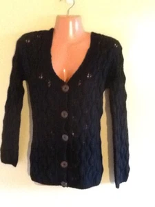 Jon & Anna Women's Open Knit Black Button Down Cardigan Sweater Small - Bild 1 von 3