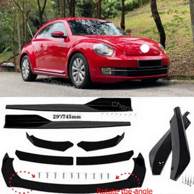 For Volkswagen Beetle Black Front Bumper Lip /Spoiler Body Kit Side+Skirt Rear Foto 1 de 4