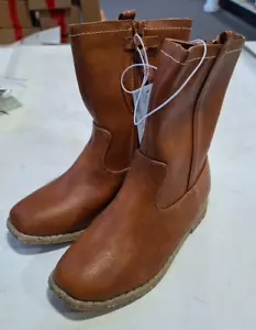 Toddler Girl's Auberiella Zip-Up Boots Cognac - Cat & Jack Size 11 (B-706) - Picture 1 of 1