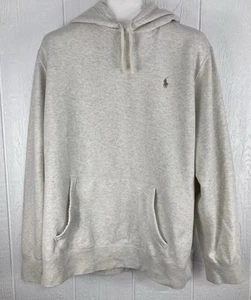 Polo Ralph Lauren Cream Hooded Top Long Sleeve Men Size XXL Athleisure Preppy - Imagen 1 de 14