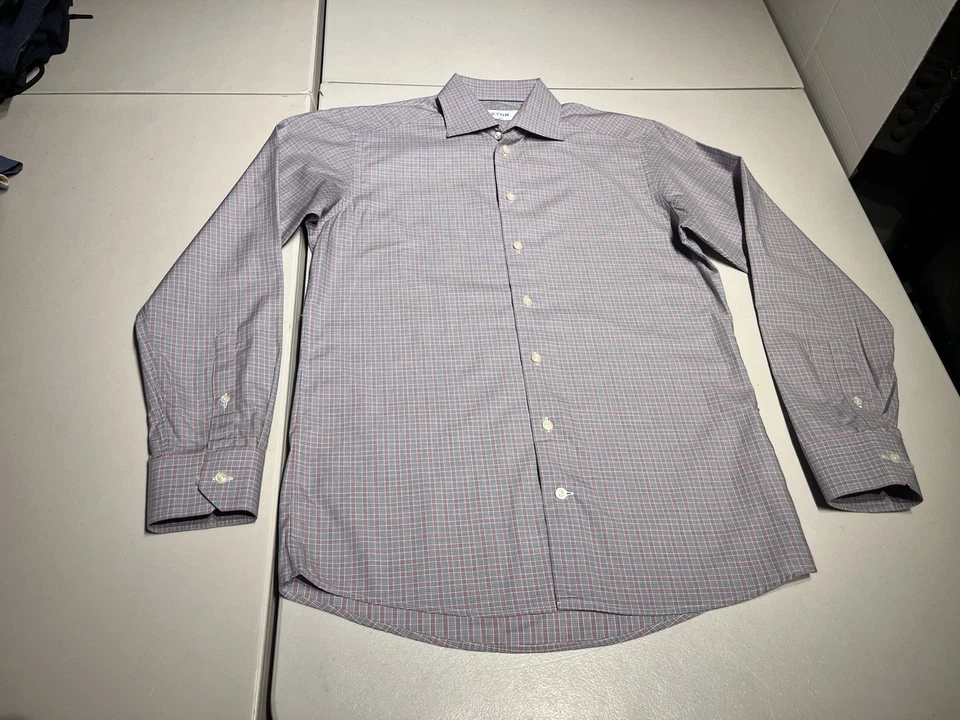 Camisa ETON Para Hombre 40 15 3/4 Azul Púrpura Cuadros Vestido Contemporáneo Algodón Abotonado Foto 1 de 4