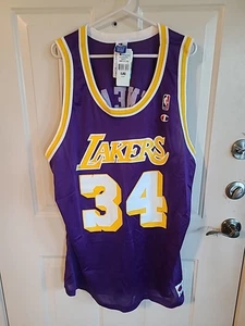 NWT Vintage Shaquille O’Neal Champion Jersey 52 XXL LA Lakers Kobe - Picture 1 of 12