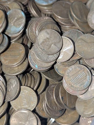 2500 $25 FV Face Value Copper Memorial Cents Pennies 1959-1982 Bulk 17 Lbs Cu - Image 1 of 2