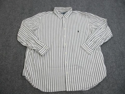 Ralph Lauren Shirt Mens 2XB Big White Black Striped Classic Fit Long Sleeve - Image 1 of 4