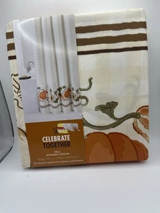 Celebrate Fall Together Kürbisblätter Stoff Duschvorhang 70x70 Neu in Verpackung - Bild 1 von 3