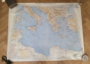 CENTRAL MEDITERRANEAN 1944 WAR OFFICE MAP. RARE. SCALE 1 OVER 2M. - Picture 1 of 6