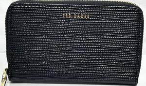 Cartera pequeña texturizada con cremallera de cuero negro TED BAKER - Imagen 1 de 9