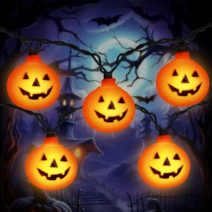 Pumpkin Halloween Decorations Lights, 8.5FT Pumpkin String Lights with 10 LED Wa - Picture 1 of 12