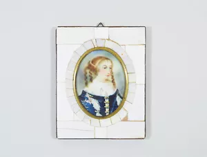 ANTIKES FRANZÖSISCHES MINIATUR PORTRAIT GEMÄLDE HERREN 19. Jahrhundert - Bild 1 von 3
