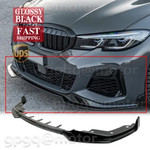 For BMW G20 330i M340i 19-2022 MP Style M Sport Gloss Black Front Bumper Lip Kit - Picture 1 of 12
