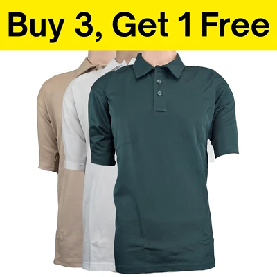 Mens Casual Polo T-Shirt Wrinkle and Stain Resistant Dri-Fit 3 Button Polo - Image 1 of 4