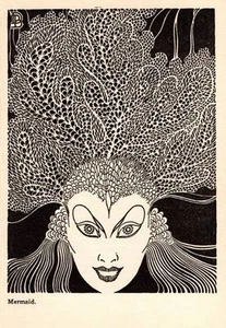 1944 Original Don Blanding Art Deco Vintage Print "Mermaid" - Picture 1 of 1