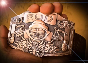 EOD Skull Belt Buckle Antique Copper - Picture 1 of 4