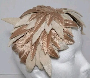 Cappello donna vintage tortora anni 40 moda copricapo elegante occasione speciale - Foto 1 di 9