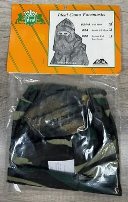 VTG Ideal Outdoor Products Full Mesh Camo Facemask 621-A Made In USA - NEW NOS - Image 1 of 4